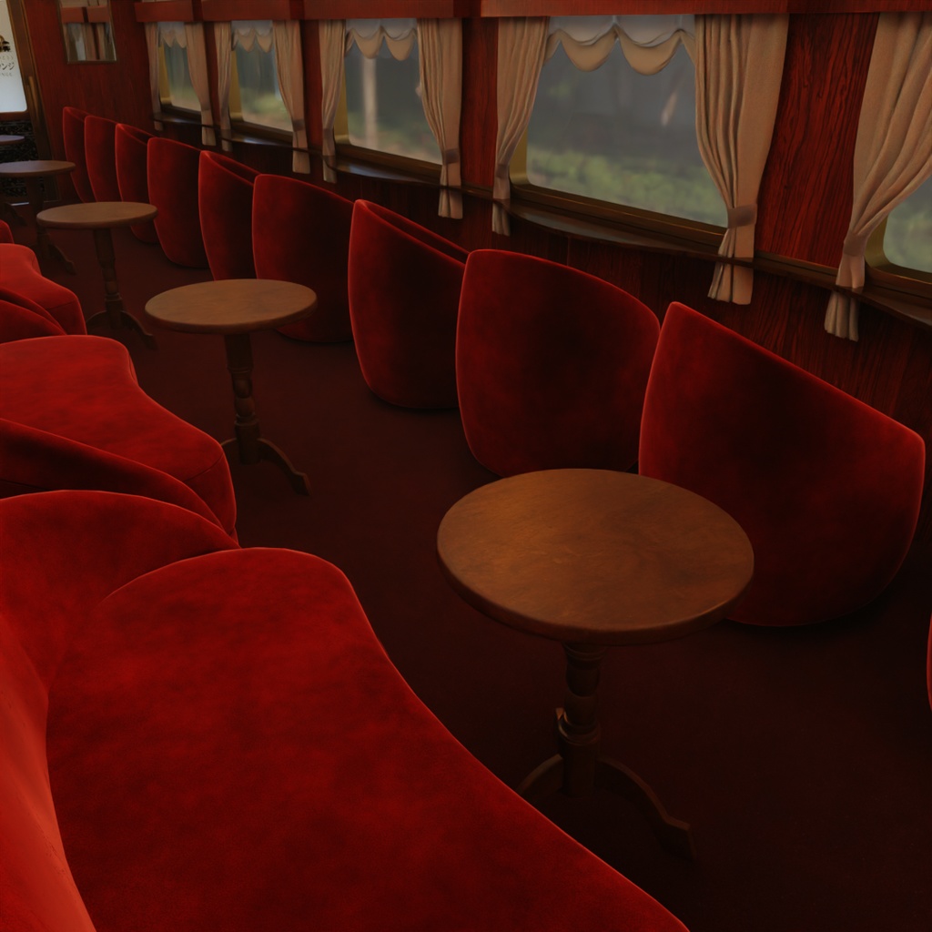 【Blender】寝台列車のバーラウンジ Bar lounge on a sleeper train