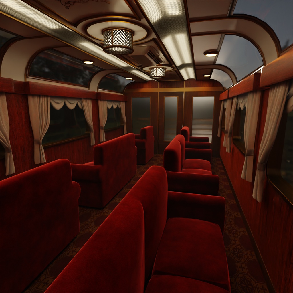 【Blender】寝台列車の展望車 Observation car on a sleeper train