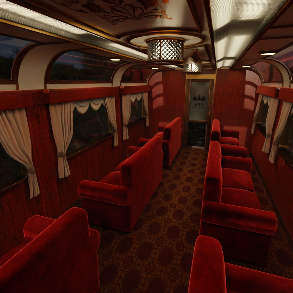 【Blender】寝台列車の展望車 Observation car on a sleeper train