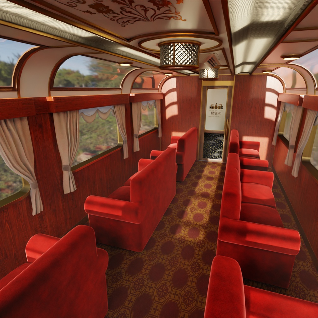 【Blender】寝台列車の展望車 Observation car on a sleeper train