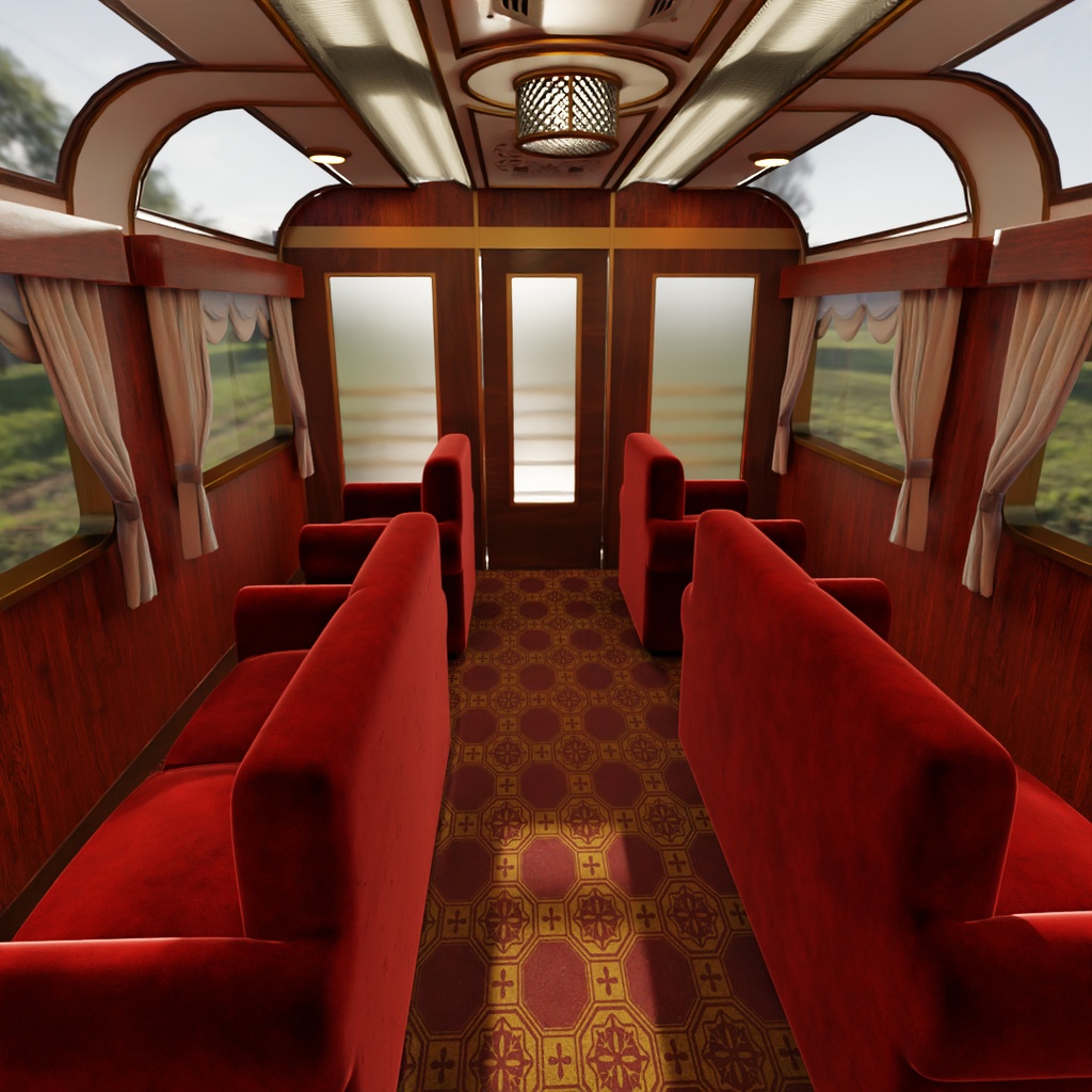 【Blender】寝台列車の展望車 Observation car on a sleeper train