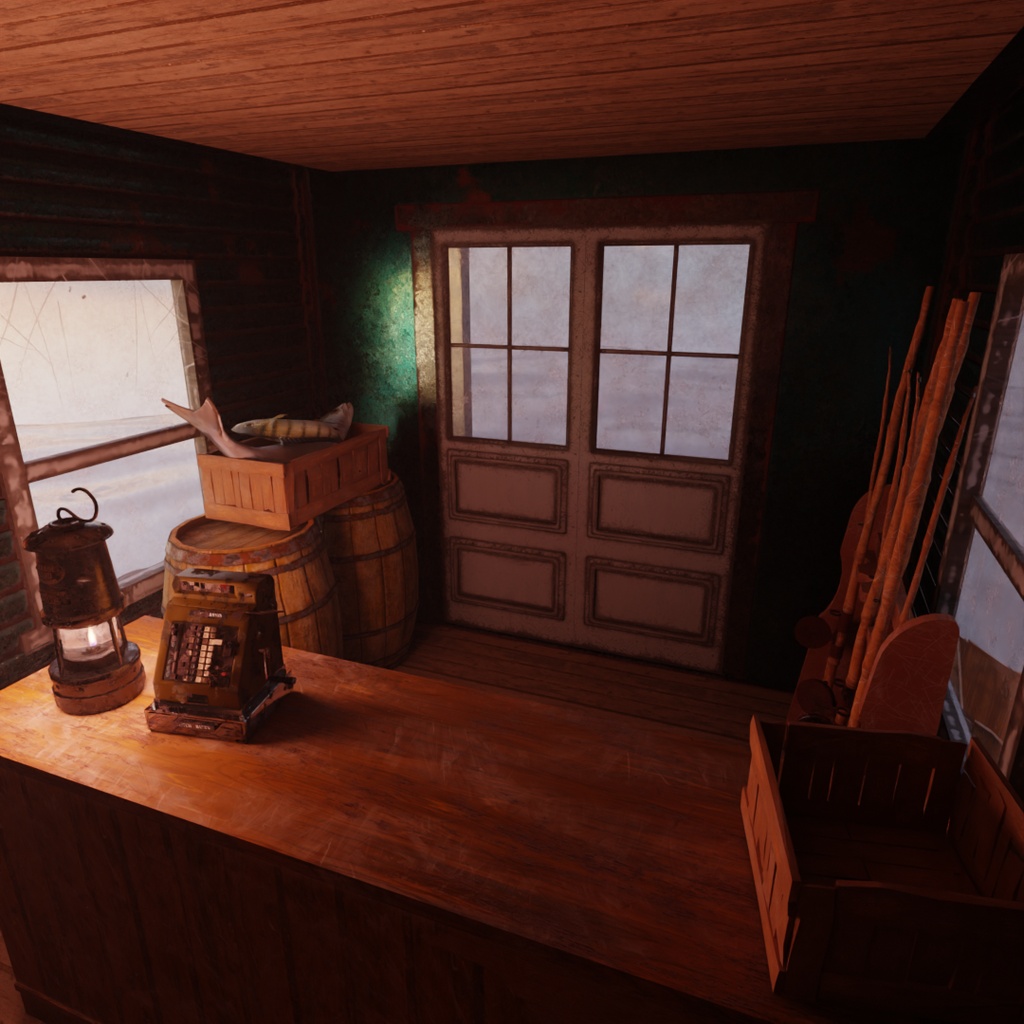 【Blender】漂泊の釣り小屋 - Floating Fisherman's Hut -