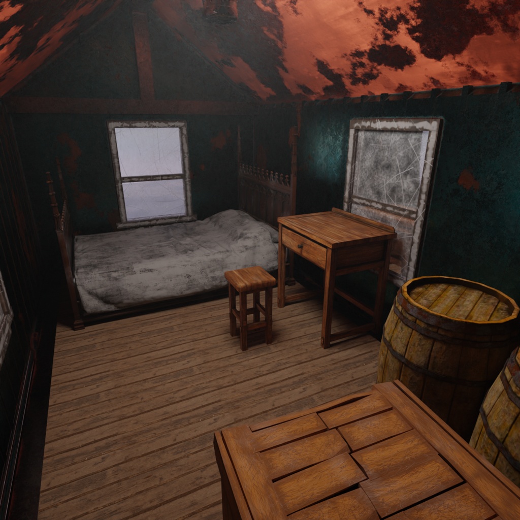 【Blender】漂泊の釣り小屋 - Floating Fisherman's Hut -