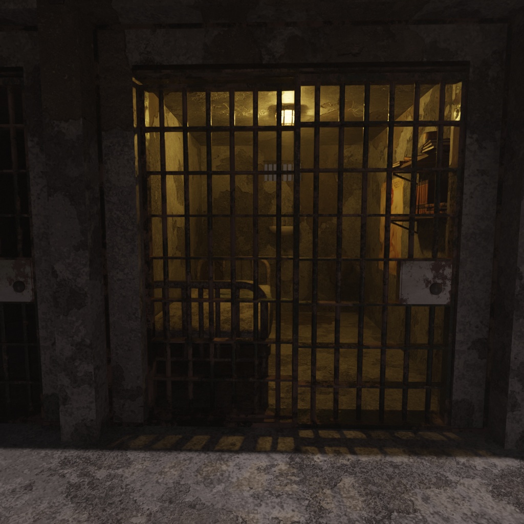 【Blender】荒廃した監獄独房 - Rust  Prison Cell