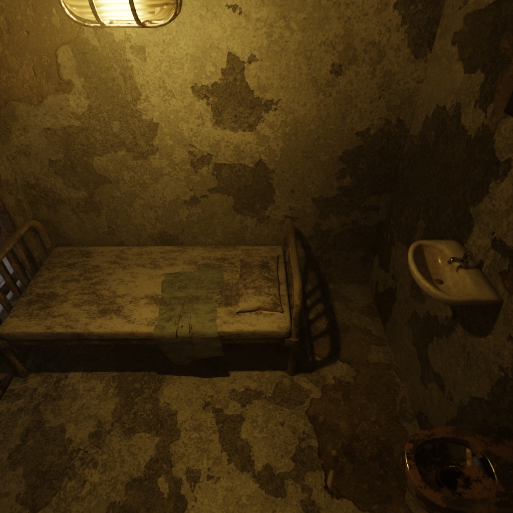 【Blender】荒廃した監獄独房 - Rust Prison Cell
