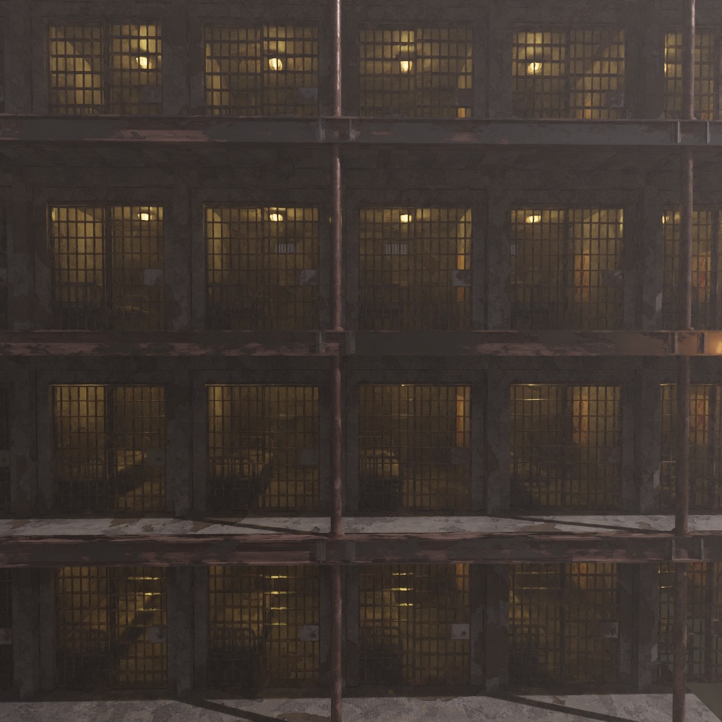 【Blender】荒廃した監獄独房 - Rust Prison Cell