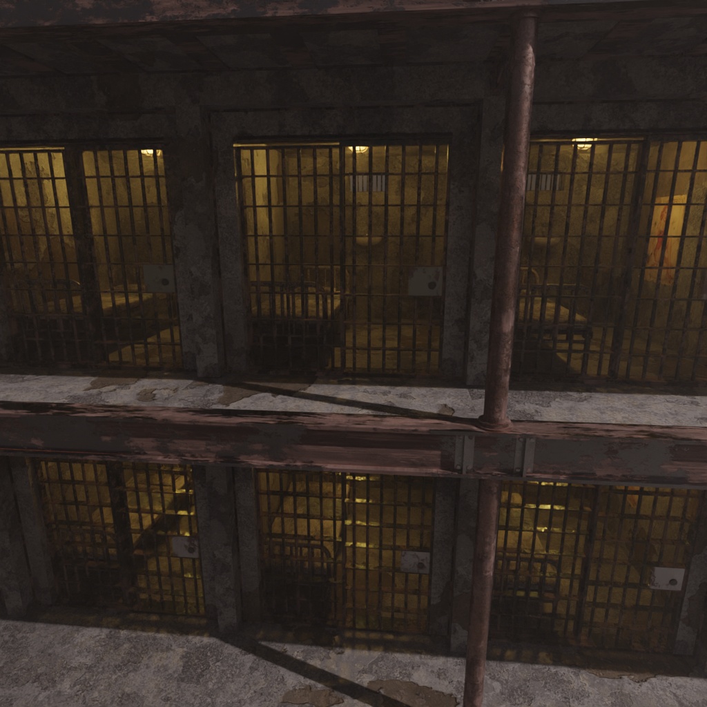 【Blender】荒廃した監獄独房 - Rust Prison Cell