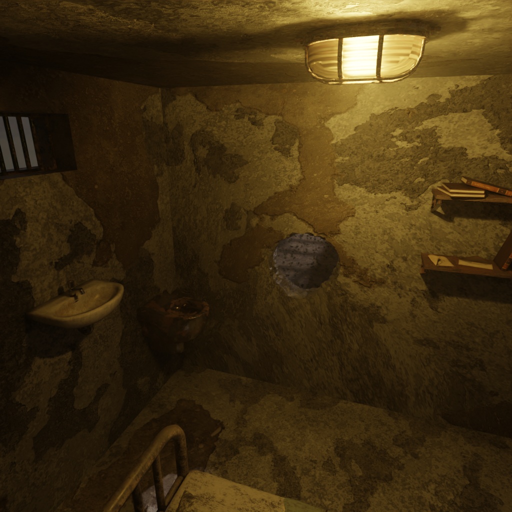 【Blender】荒廃した監獄独房 - Rust Prison Cell
