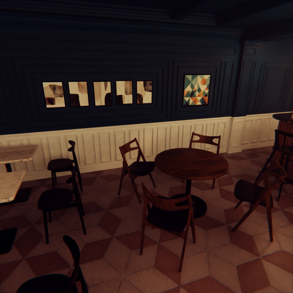 【Blender】落ち着くモダンカフェ modern cofe