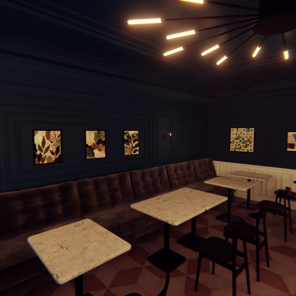 【Blender】落ち着くモダンカフェ modern cofe