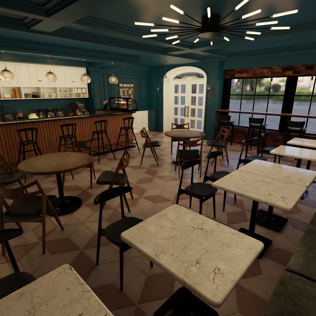 【Blender】落ち着くモダンカフェ modern cofe