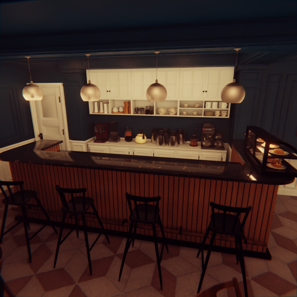 【Blender】落ち着くモダンカフェ modern cofe