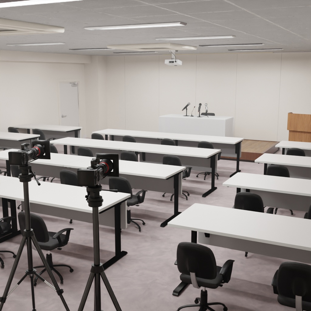 【Blender】謝罪会見の部屋 The Room for the Press Conference