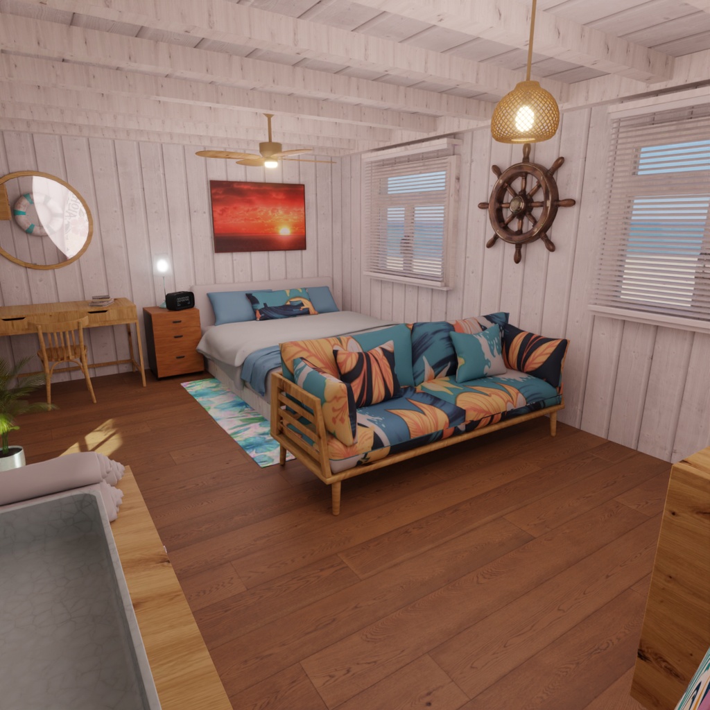 【Blender】 海風のコテージ - Ocean Breeze Cottage
