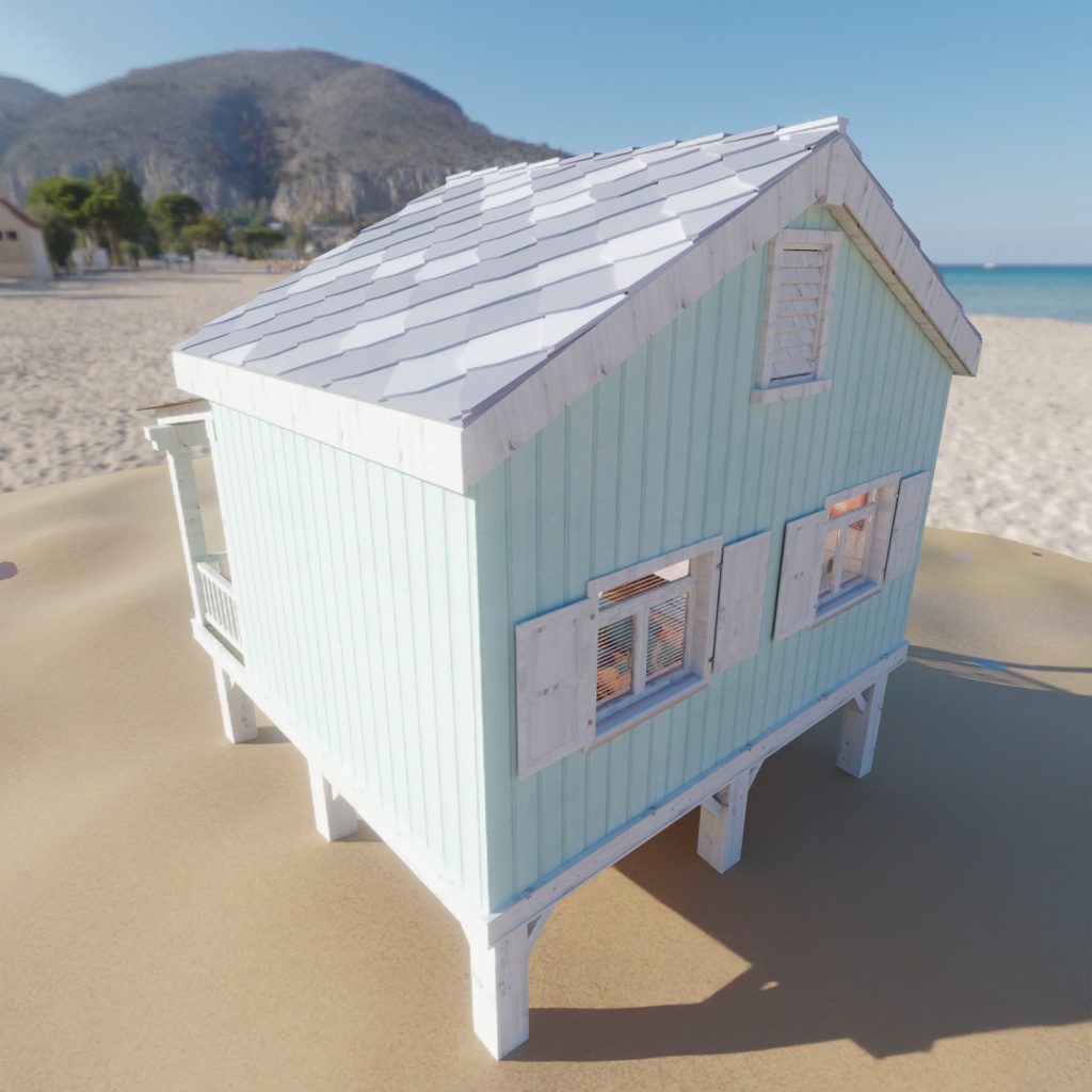 【Blender】 海風のコテージ - Ocean Breeze Cottage