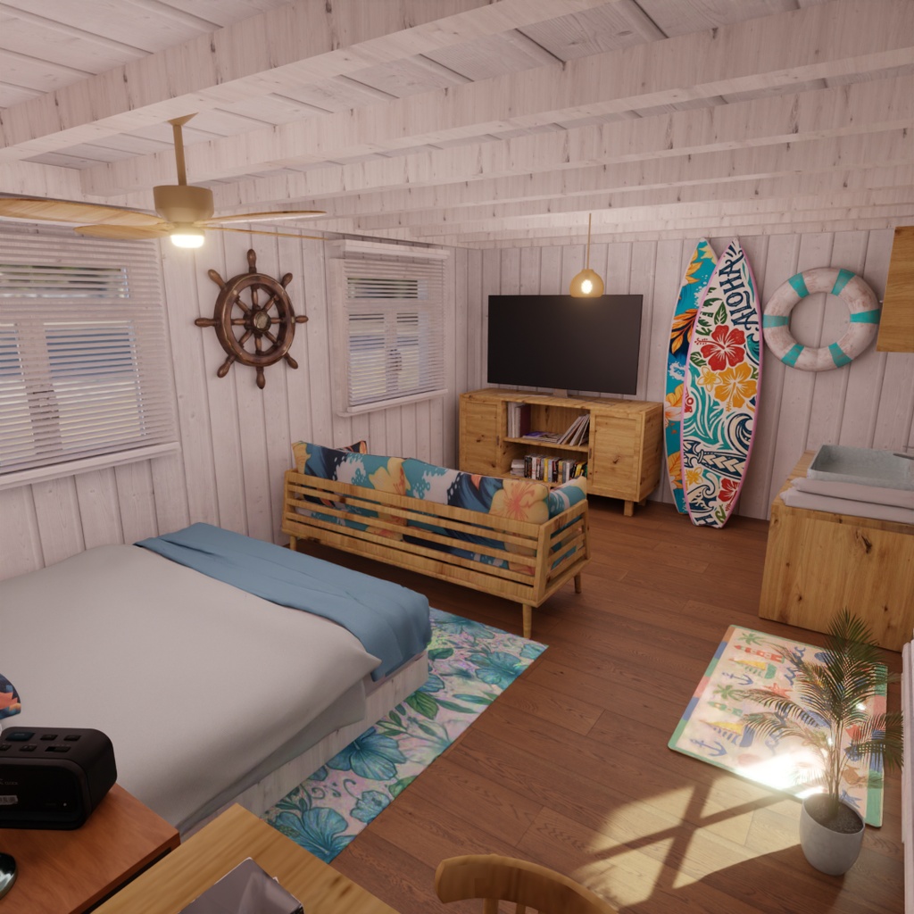 【Blender】 海風のコテージ - Ocean Breeze Cottage