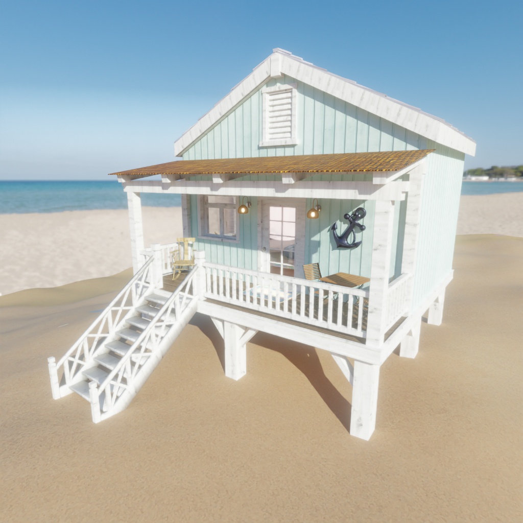 【Blender】 海風のコテージ - Ocean Breeze Cottage