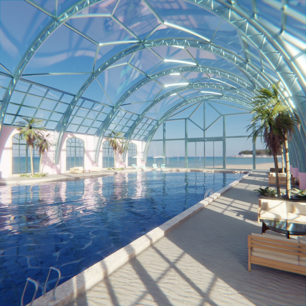 【Blender】 アクアドーム・リゾートプール - Aqua Dome Resort Pool