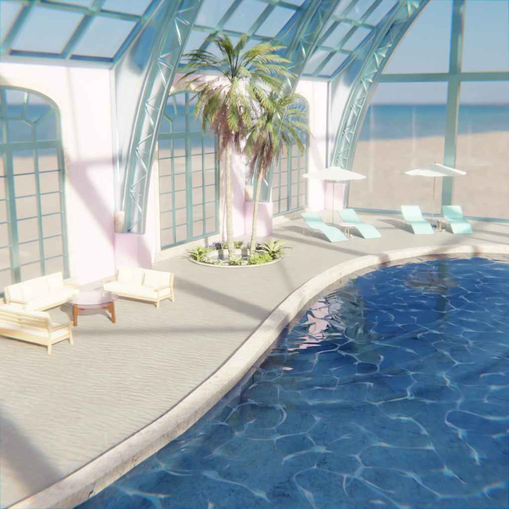 【Blender】 アクアドーム・リゾートプール - Aqua Dome Resort Pool