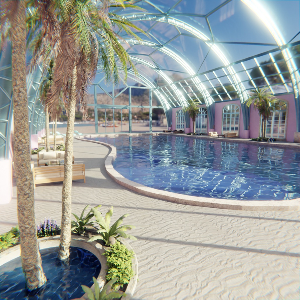 【Blender】 アクアドーム・リゾートプール - Aqua Dome Resort Pool