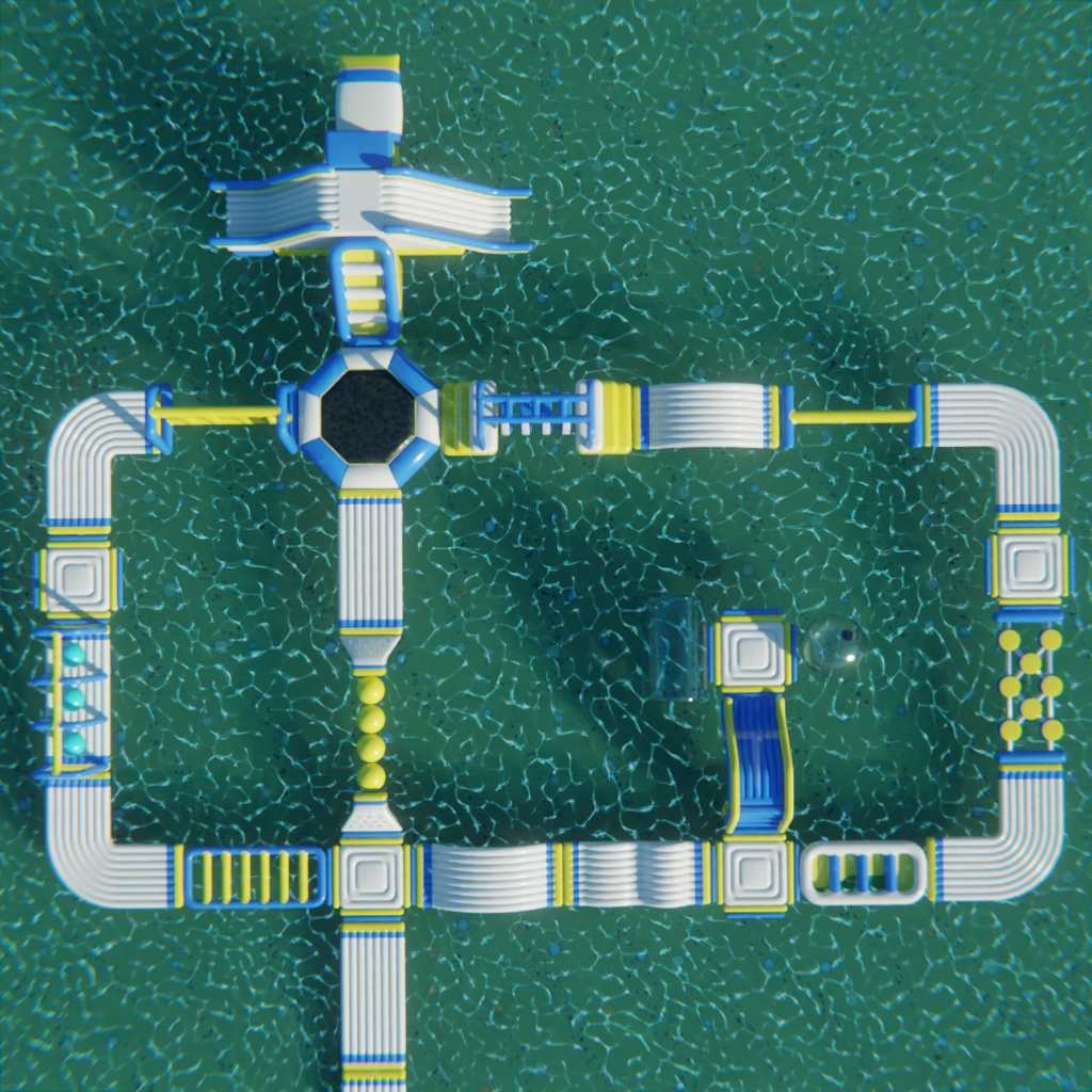 【Blender】 海上アスレチック - Marine Athletic Island