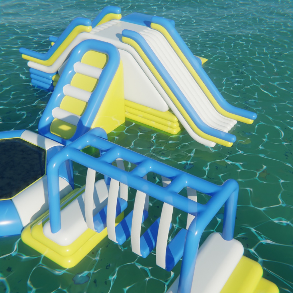 【Blender】 海上アスレチック - Marine Athletic Island