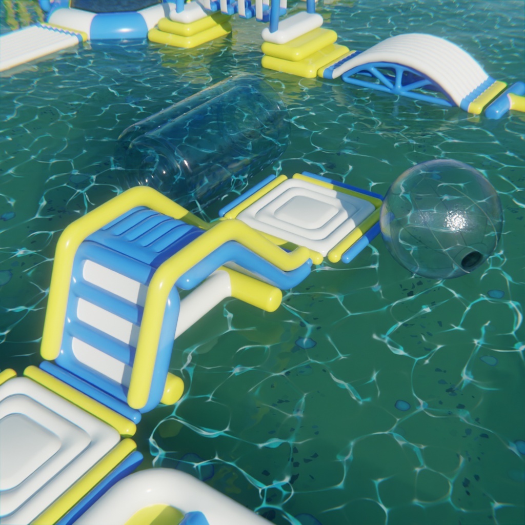 【Blender】 海上アスレチック - Marine Athletic Island