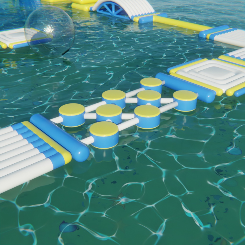 【Blender】 海上アスレチック - Marine Athletic Island