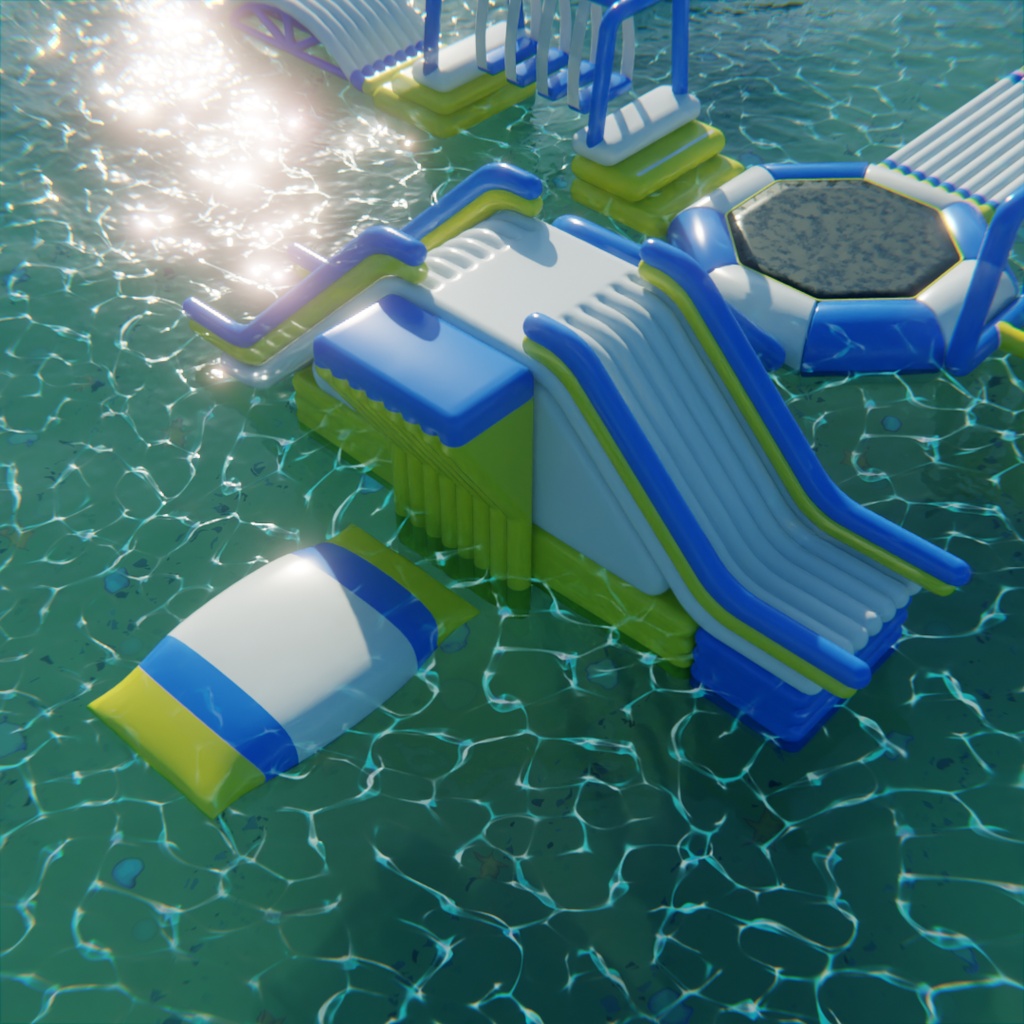 【Blender】 海上アスレチック - Marine Athletic Island