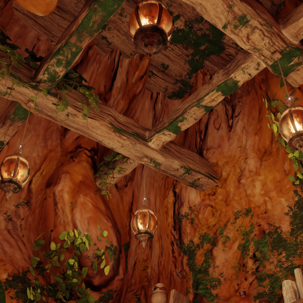 【Blender】 巨木のウロの隠れ家 - Fantasy Tree Room