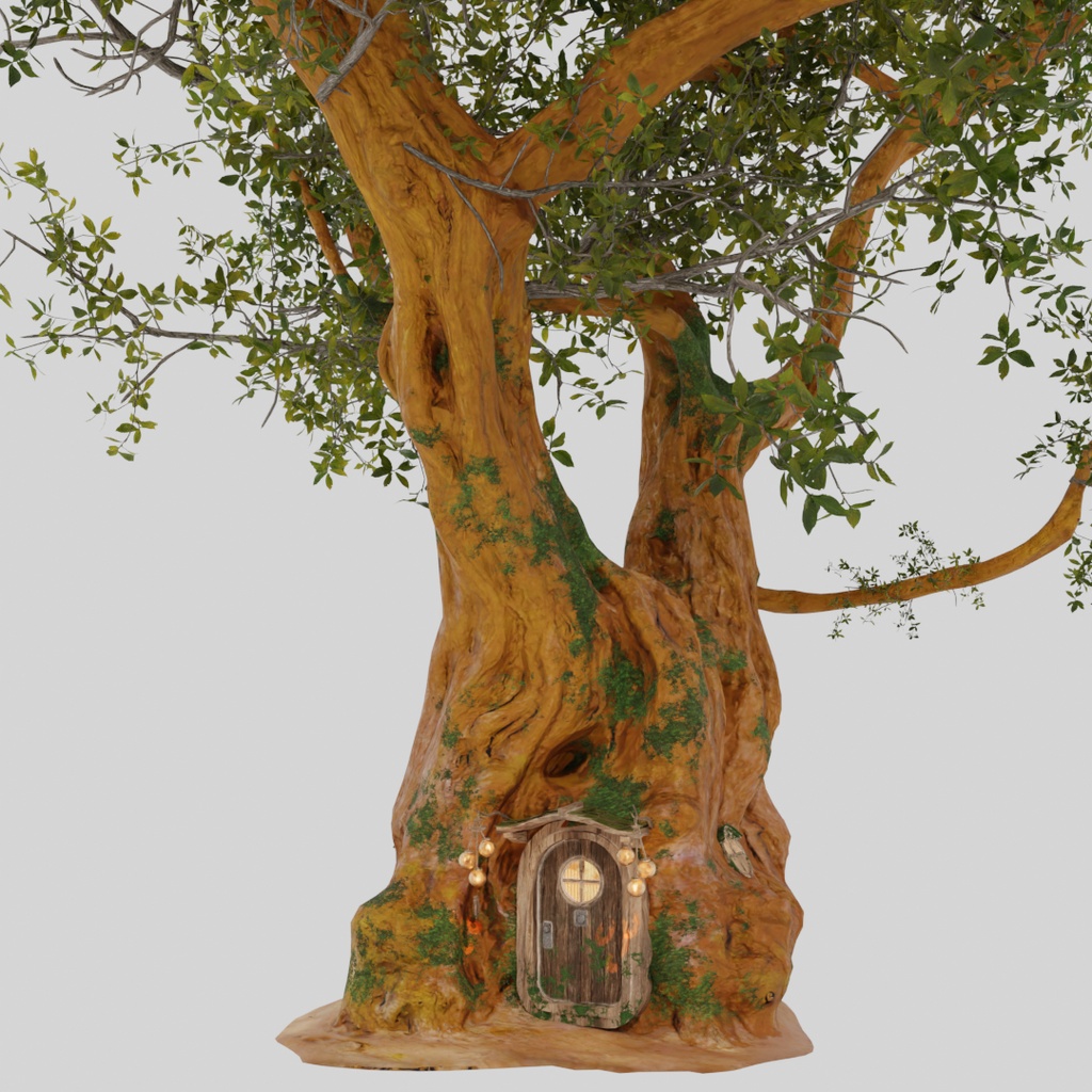 【Blender】 巨木のウロの隠れ家 - Fantasy Tree Room