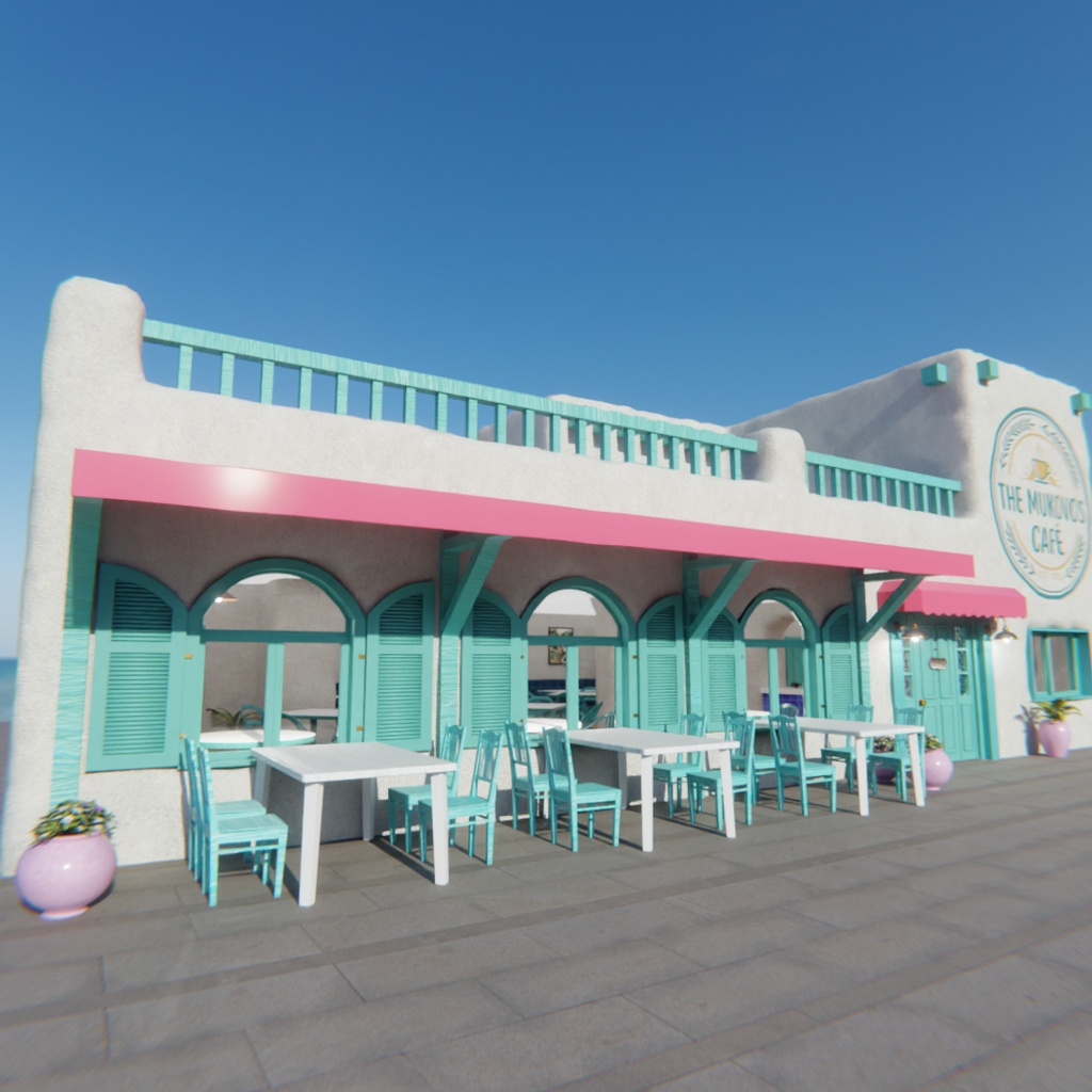【Blender】 地中海リゾートカフェ&テラス Mediterranean Resort Café & Terrace
