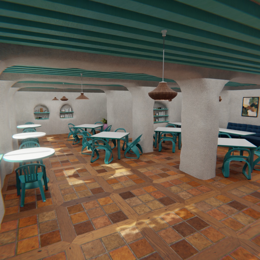 【Blender】 地中海リゾートカフェ&テラス Mediterranean Resort Café & Terrace