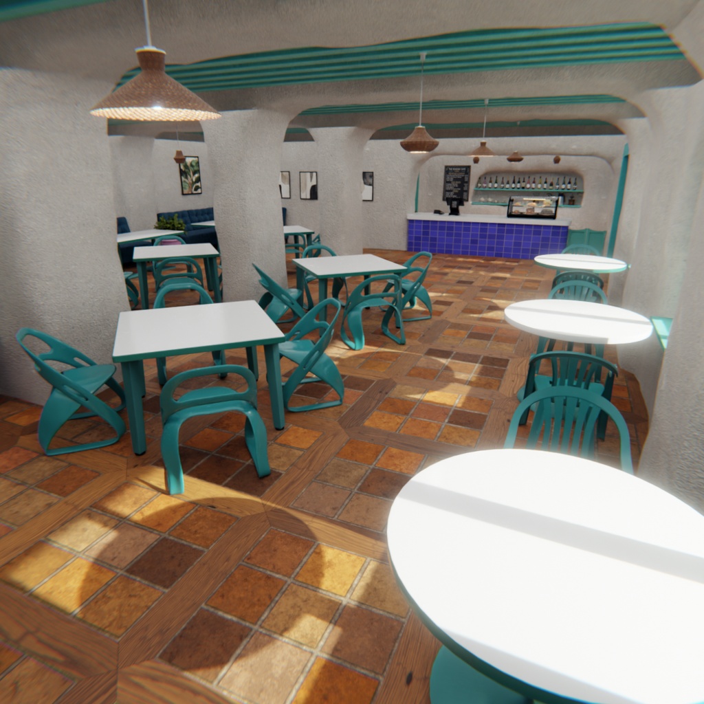 【Blender】 地中海リゾートカフェ&テラス Mediterranean Resort Café & Terrace