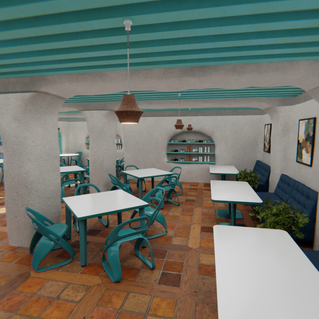【Blender】 地中海リゾートカフェ&テラス Mediterranean Resort Café & Terrace