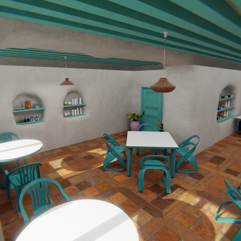 【Blender】 地中海リゾートカフェ&テラス Mediterranean Resort Café & Terrace