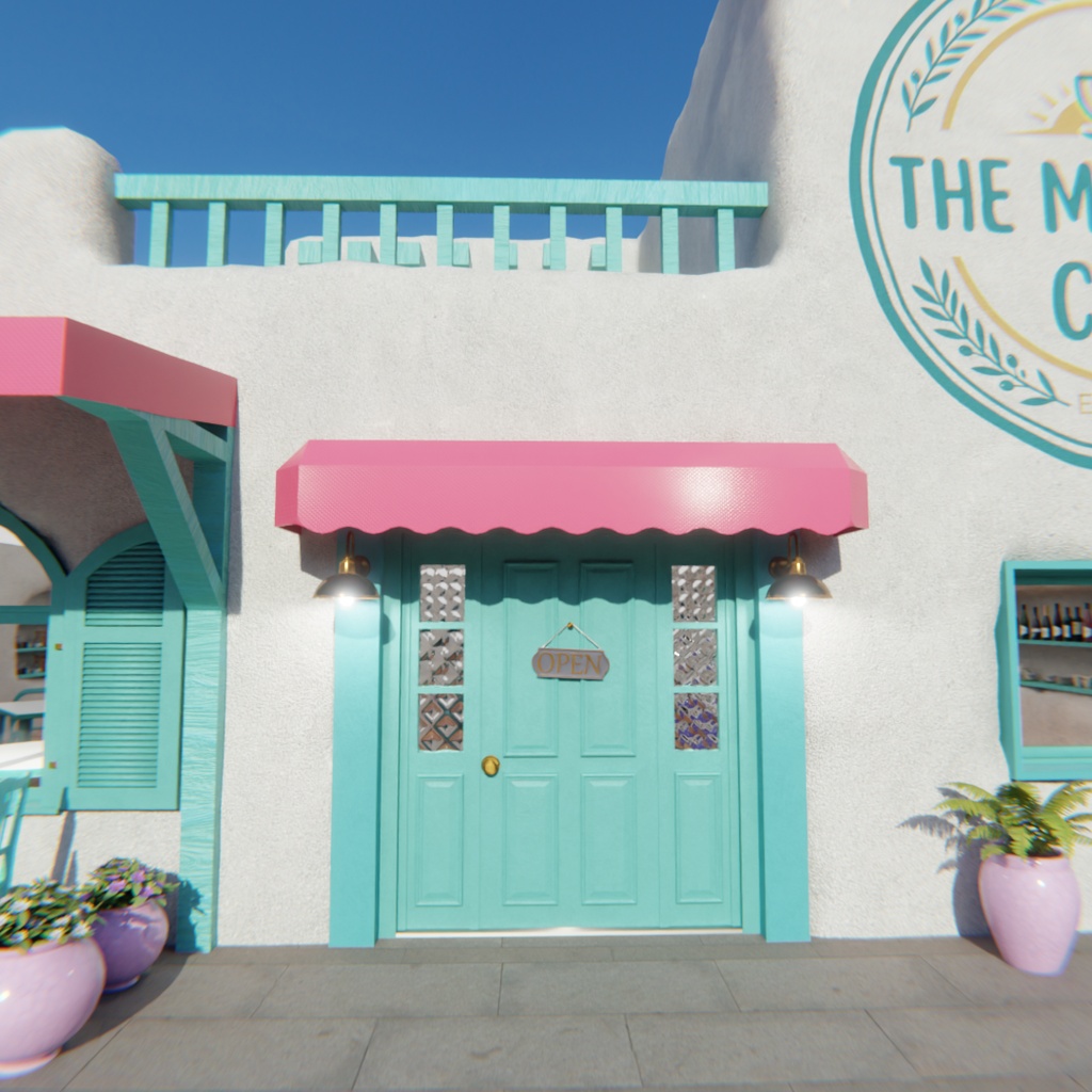 【Blender】 地中海リゾートカフェ&テラス Mediterranean Resort Café & Terrace