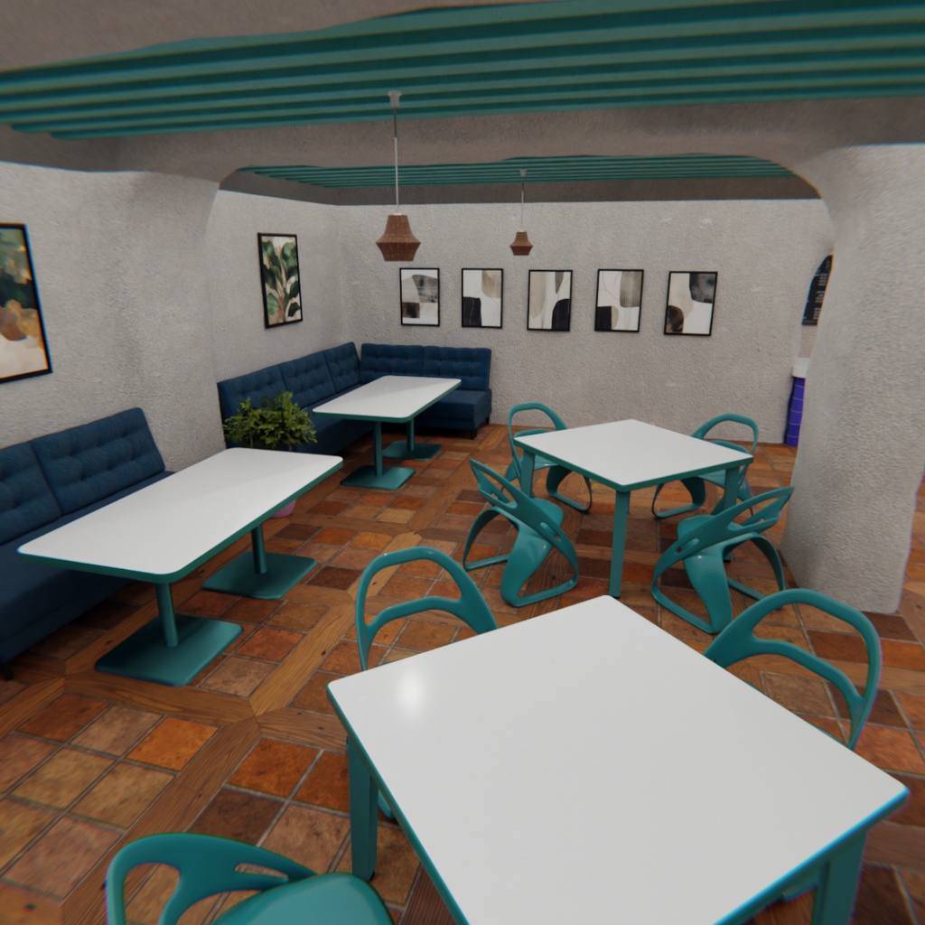 【Blender】 地中海リゾートカフェ&テラス Mediterranean Resort Café & Terrace