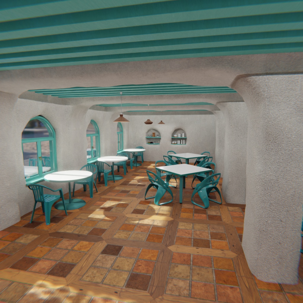 【Blender】 地中海リゾートカフェ&テラス Mediterranean Resort Café & Terrace