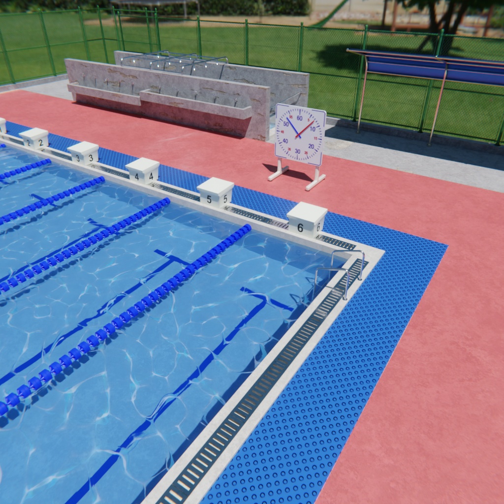 【Blender】 日本の学校プール School Swimming Pool