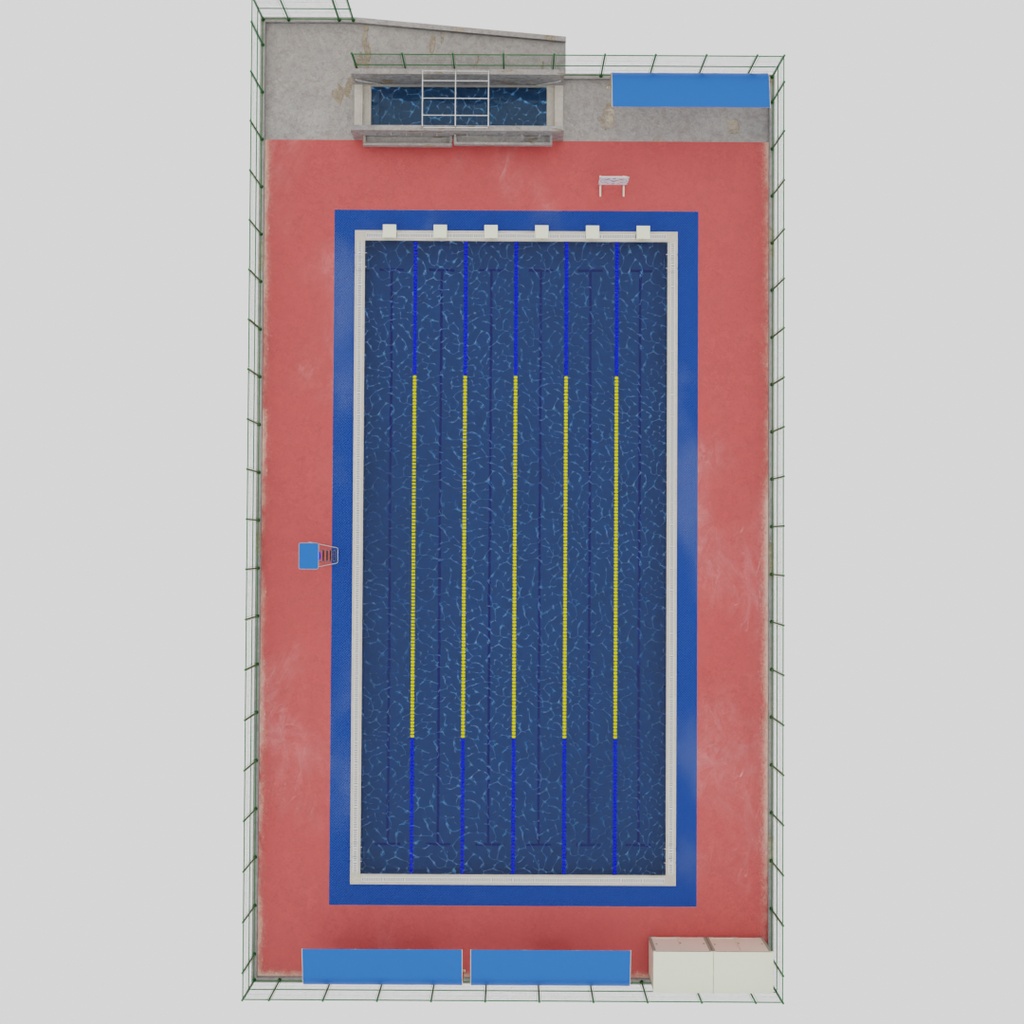 【Blender】 日本の学校プール School Swimming Pool