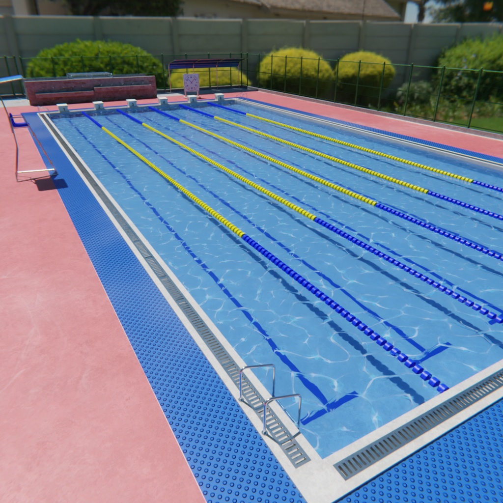 【Blender】 日本の学校プール School Swimming Pool