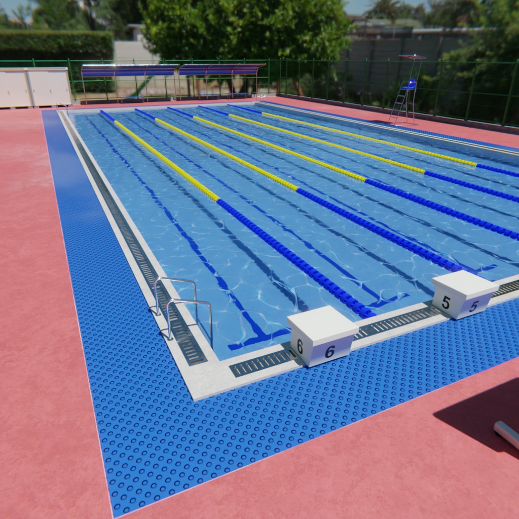 【Blender】 日本の学校プール School Swimming Pool