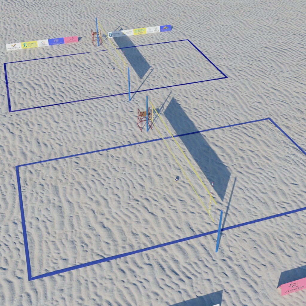 【Blender】ビーチバレーコート Beach Volleyball Court