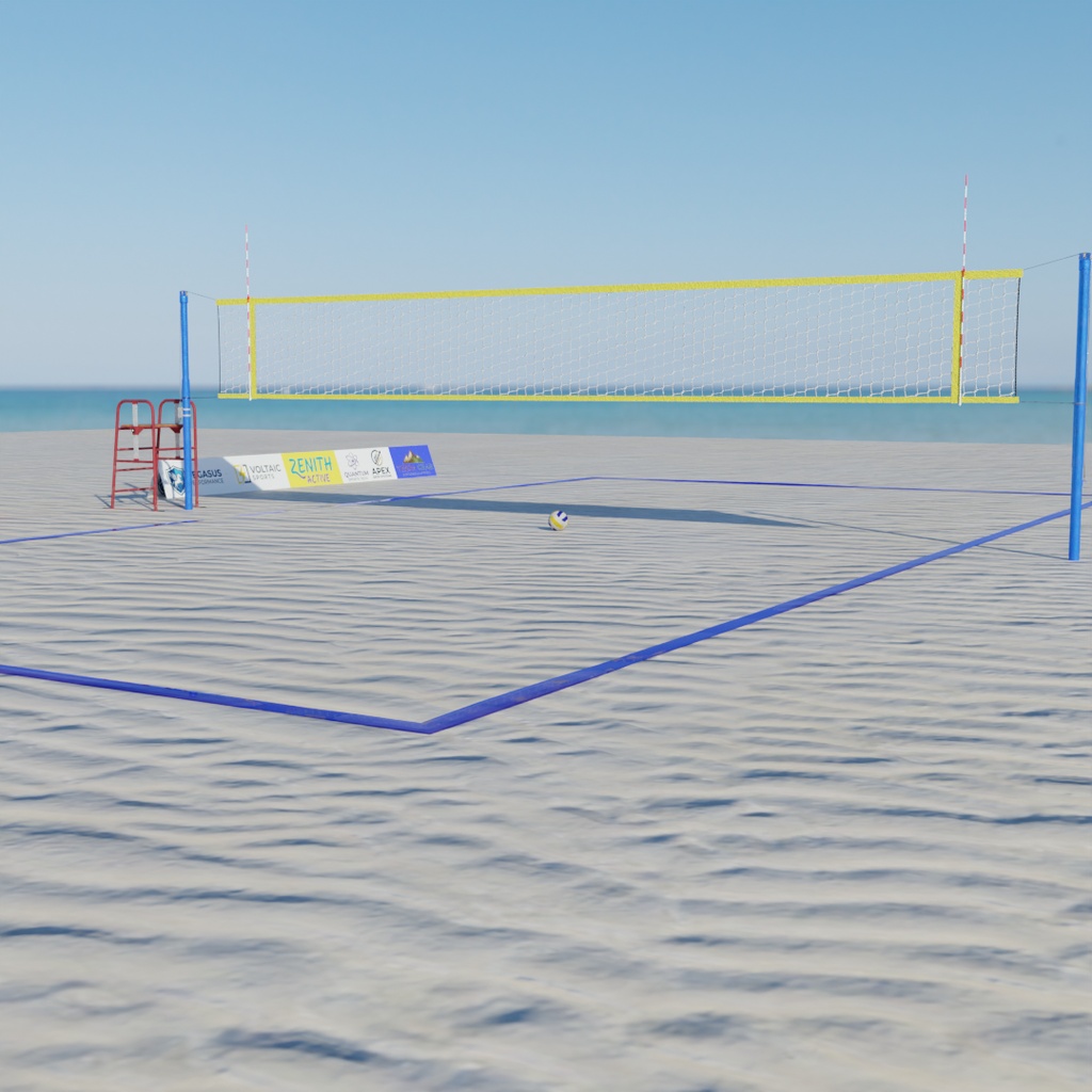 【Blender】ビーチバレーコート Beach Volleyball Court