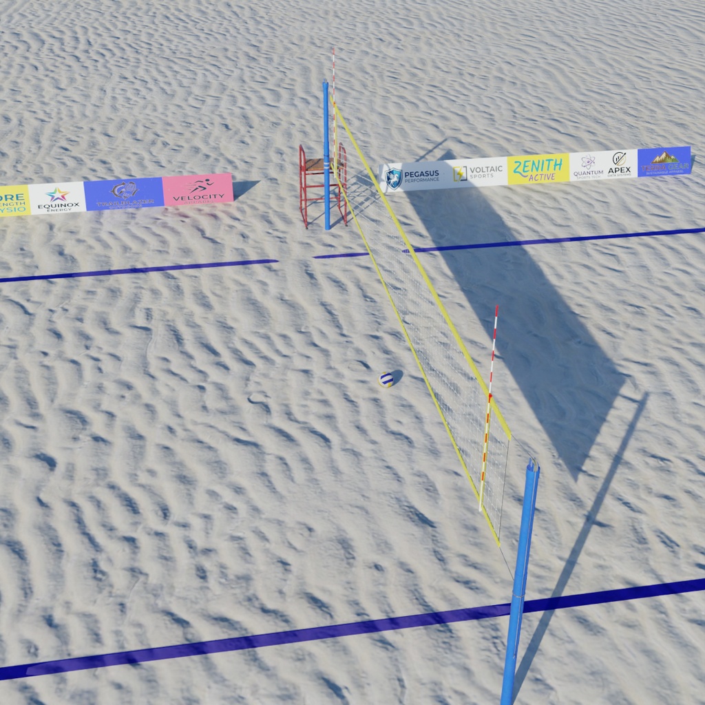 【Blender】ビーチバレーコート Beach Volleyball Court