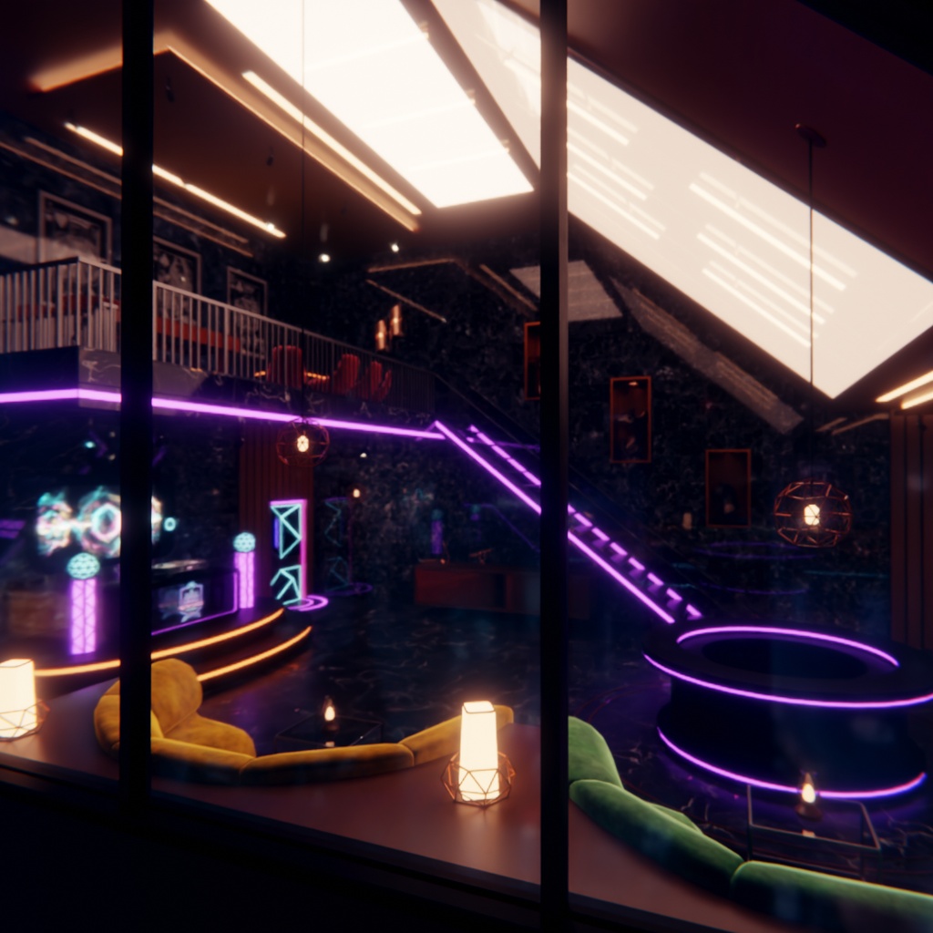 【Blender】ネオンパンク ラウンジ NEON PULSE LOUNGE