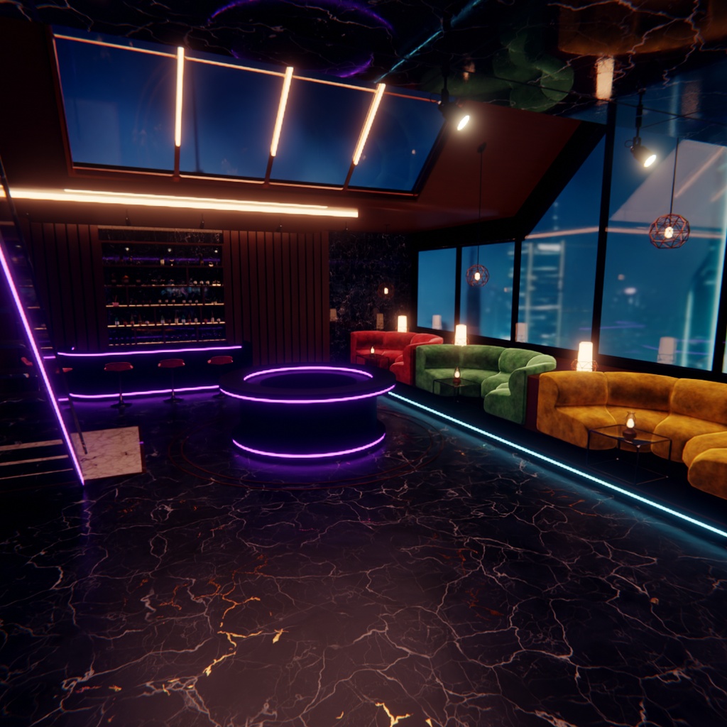 【Blender】ネオンパンク ラウンジ NEON PULSE LOUNGE
