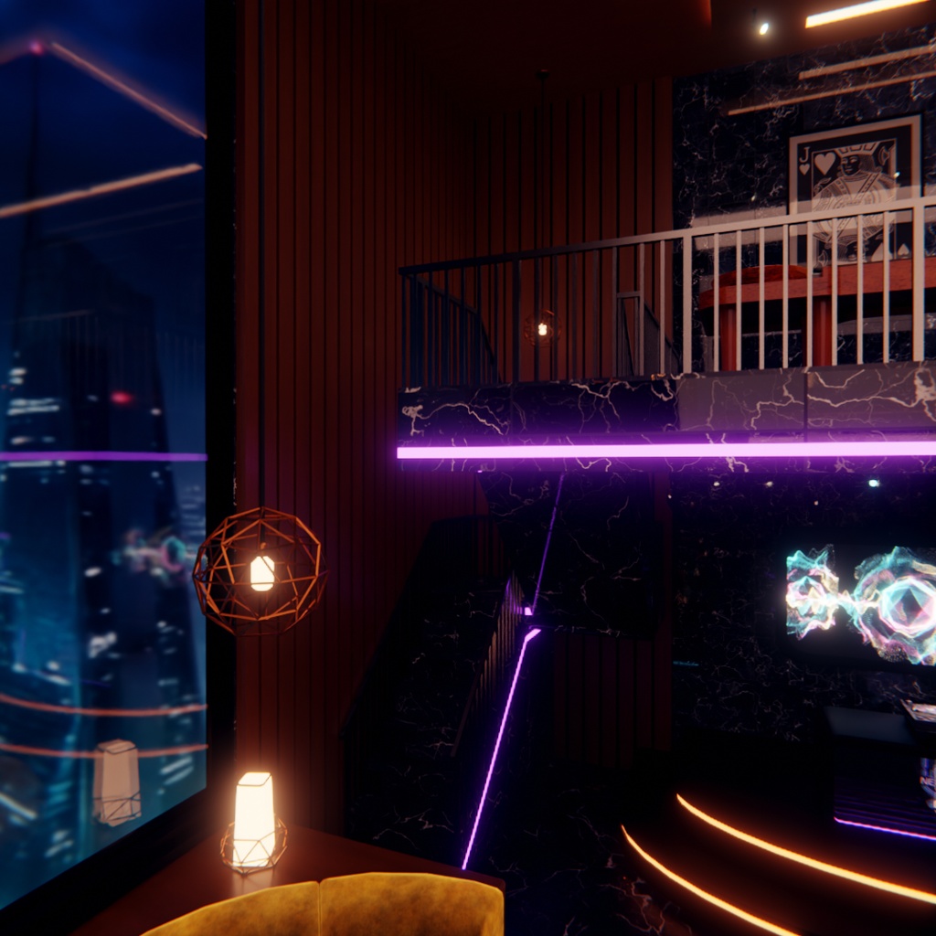 【Blender】ネオンパンク ラウンジ NEON PULSE LOUNGE