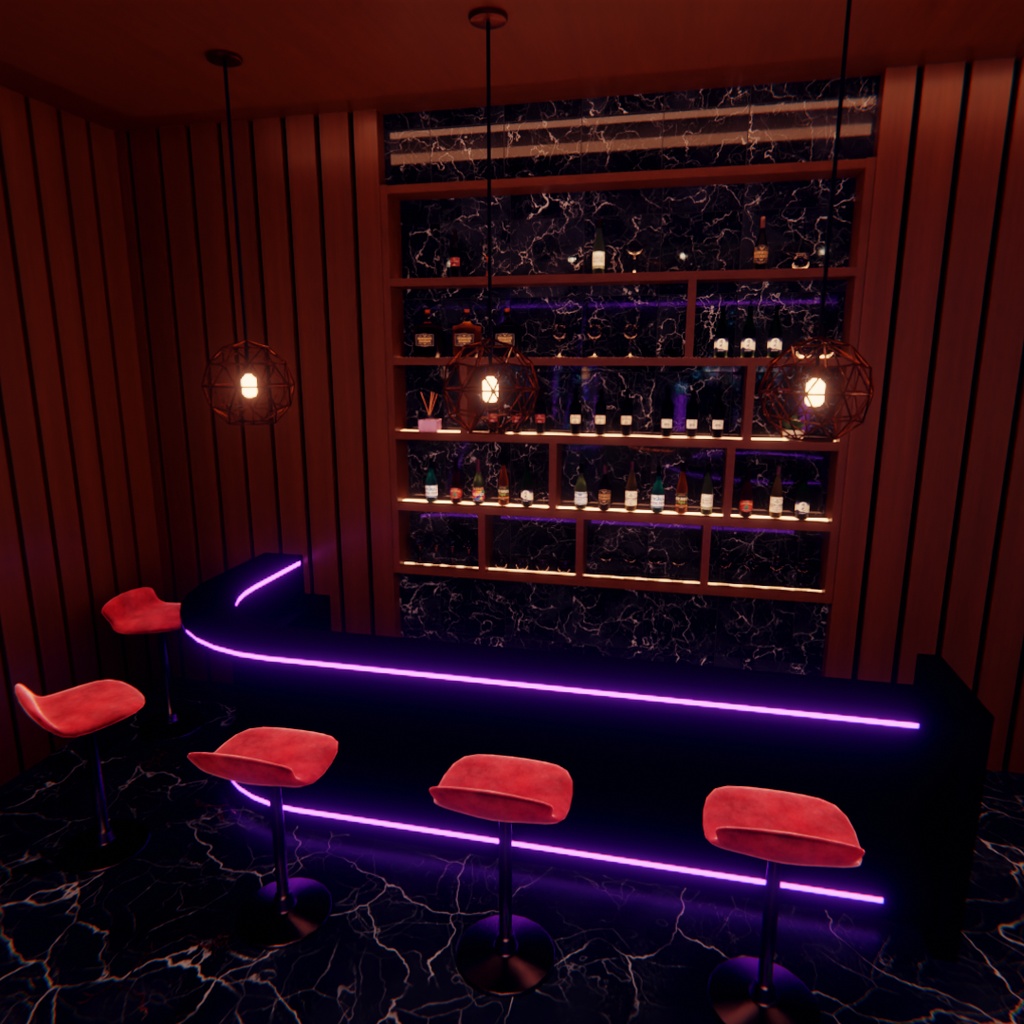 【Blender】ネオンパンク ラウンジ NEON PULSE LOUNGE